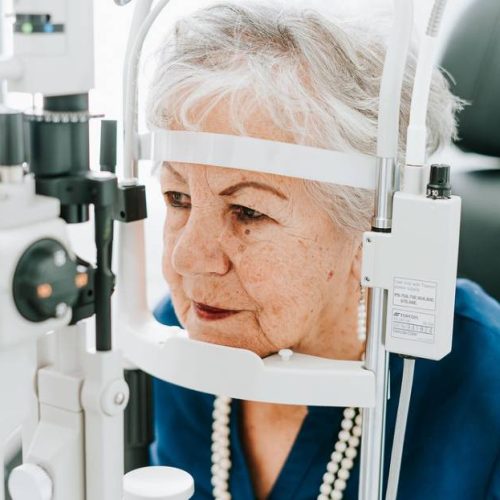 elder patient with cataracts